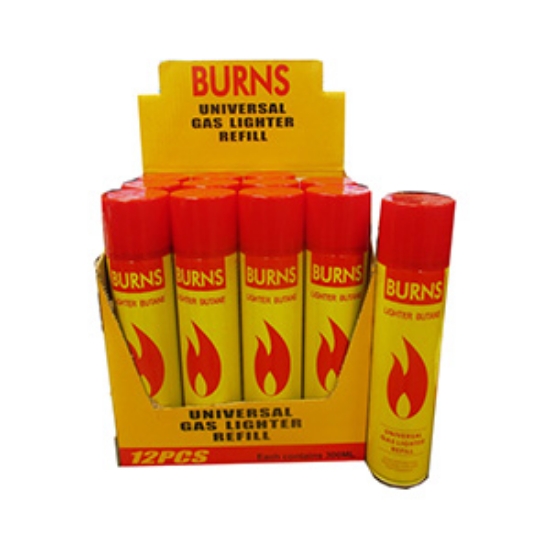 Picture of Burns Lighter Gas Can 300ml x12
